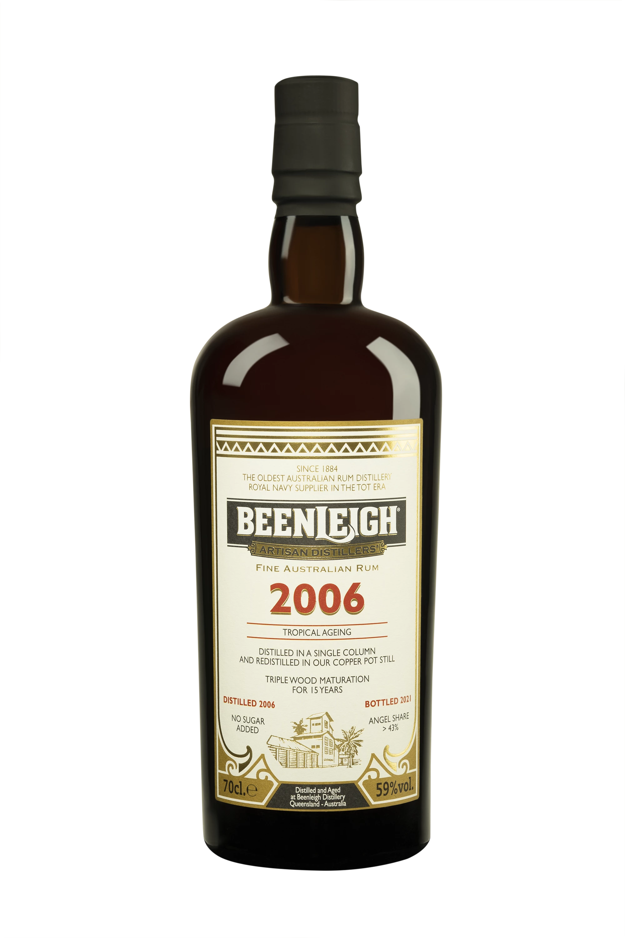 Beenleigh - Molasses Australian Rhum "Tropical Ageing" Brun 2006 59° Giftbox, 70cl