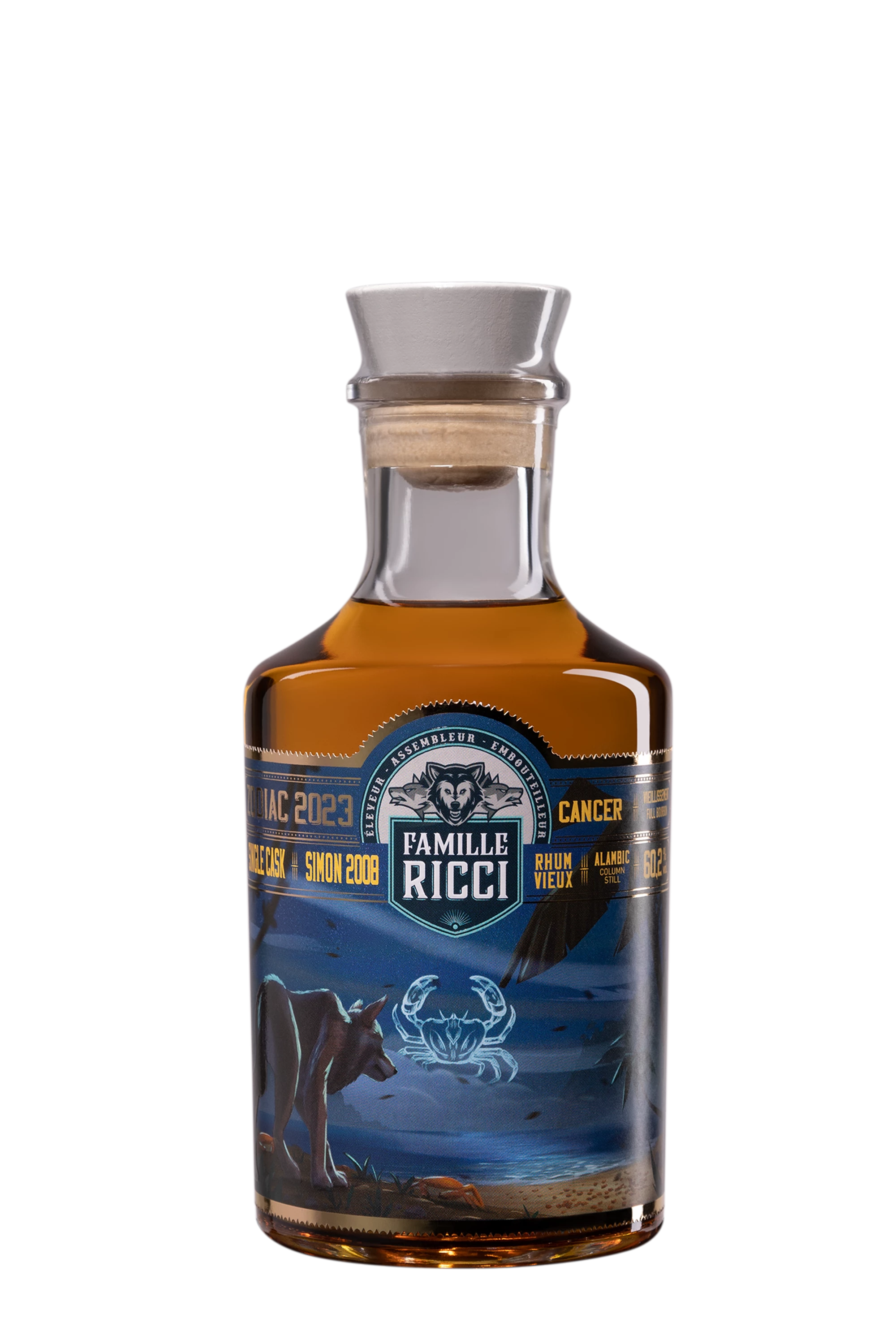 Famille Ricci - Rhum Vieux de Mélasse de la Martinique "Zodiac 2023 - Cancer" Brun 2008 60.2° Giftbox, 50cl