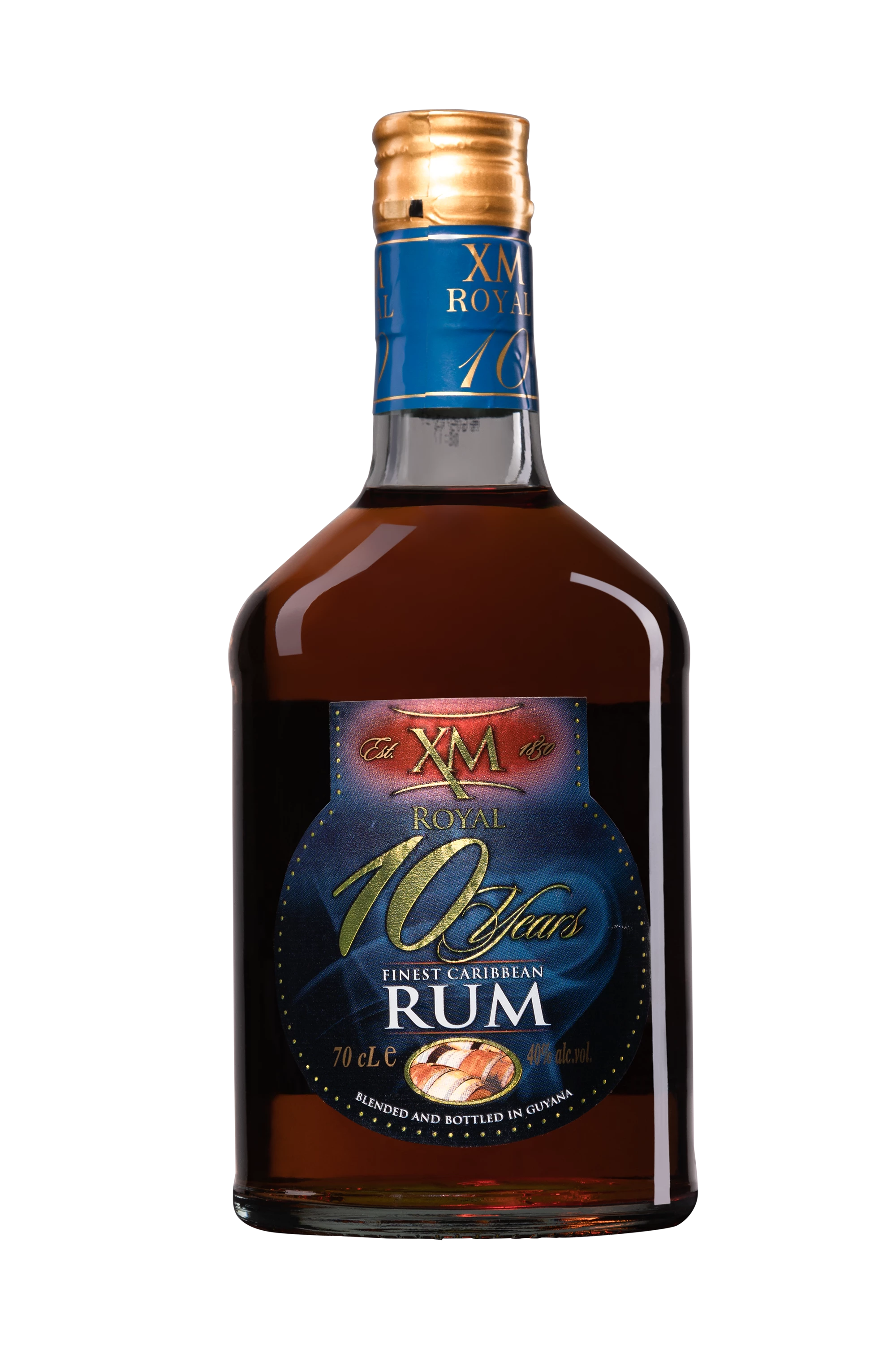 XM - Molasses British Guya*na Rhum "10 Ans" Brun NV 40° Giftbox, 70cl