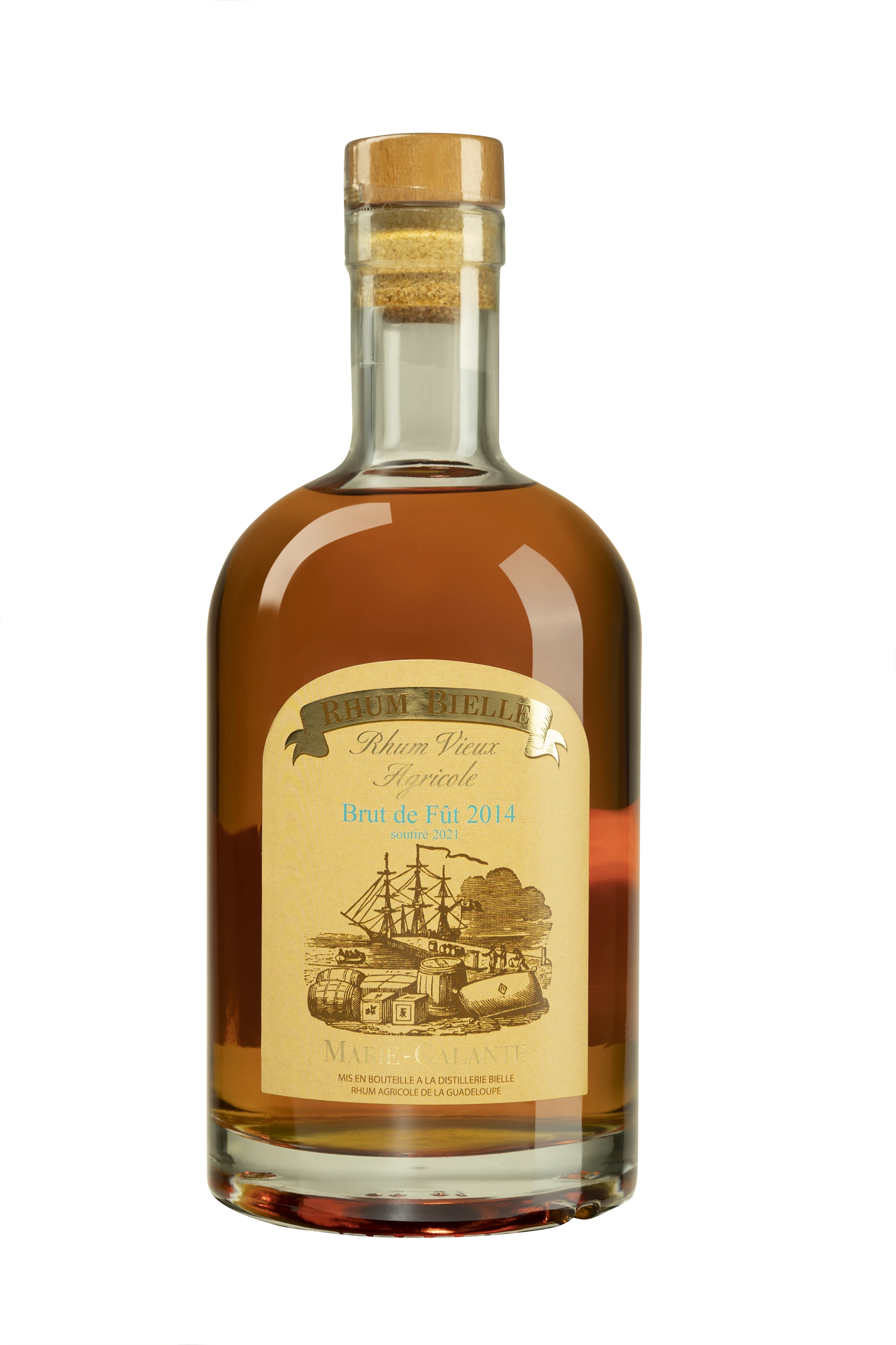 Bielle - Rhum Vieux Agricole de Guadeloupe "Brut de Fût" Brun 2014 56.9° Giftbox, 70cl