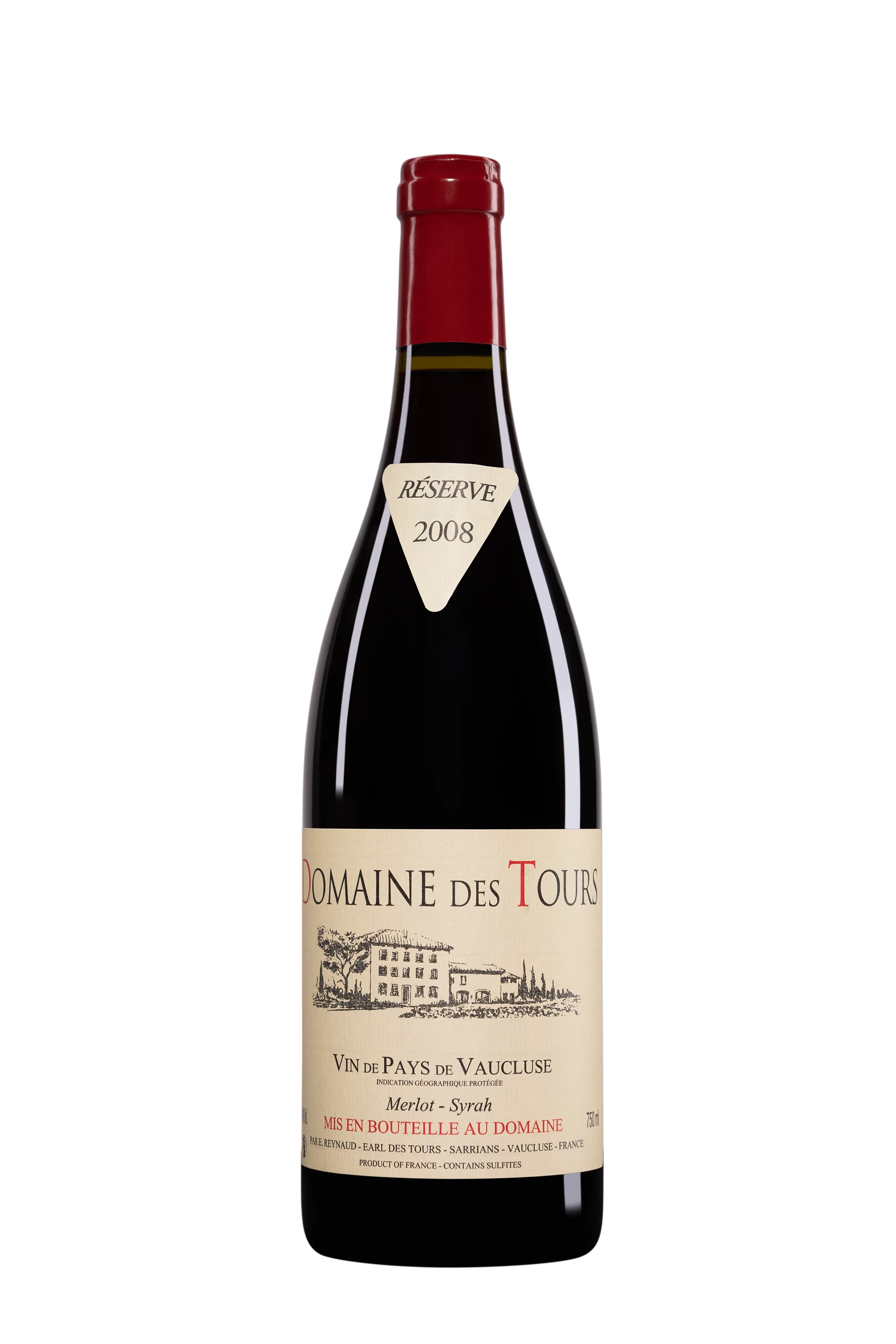 Domaine des Tours - Vin de Pays du Vaucluse "Merlot-Syrah" Rouge 2008 14°, 75cl