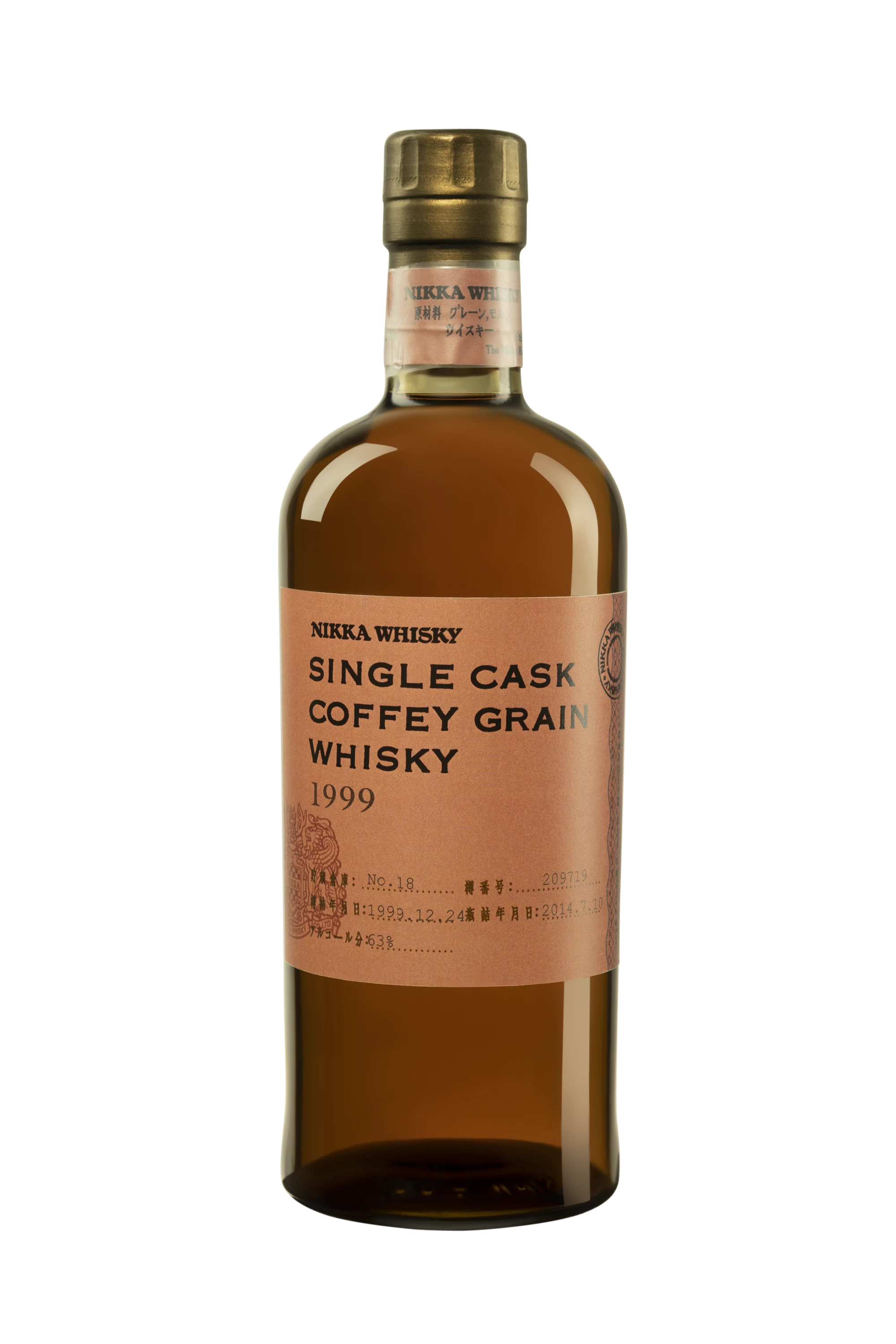 Nikka - Single Grain Japanese Whisky "14 Ans - Coffey Grain Single Cask #209719 - Release 2014" 1999 63°, 70cl
