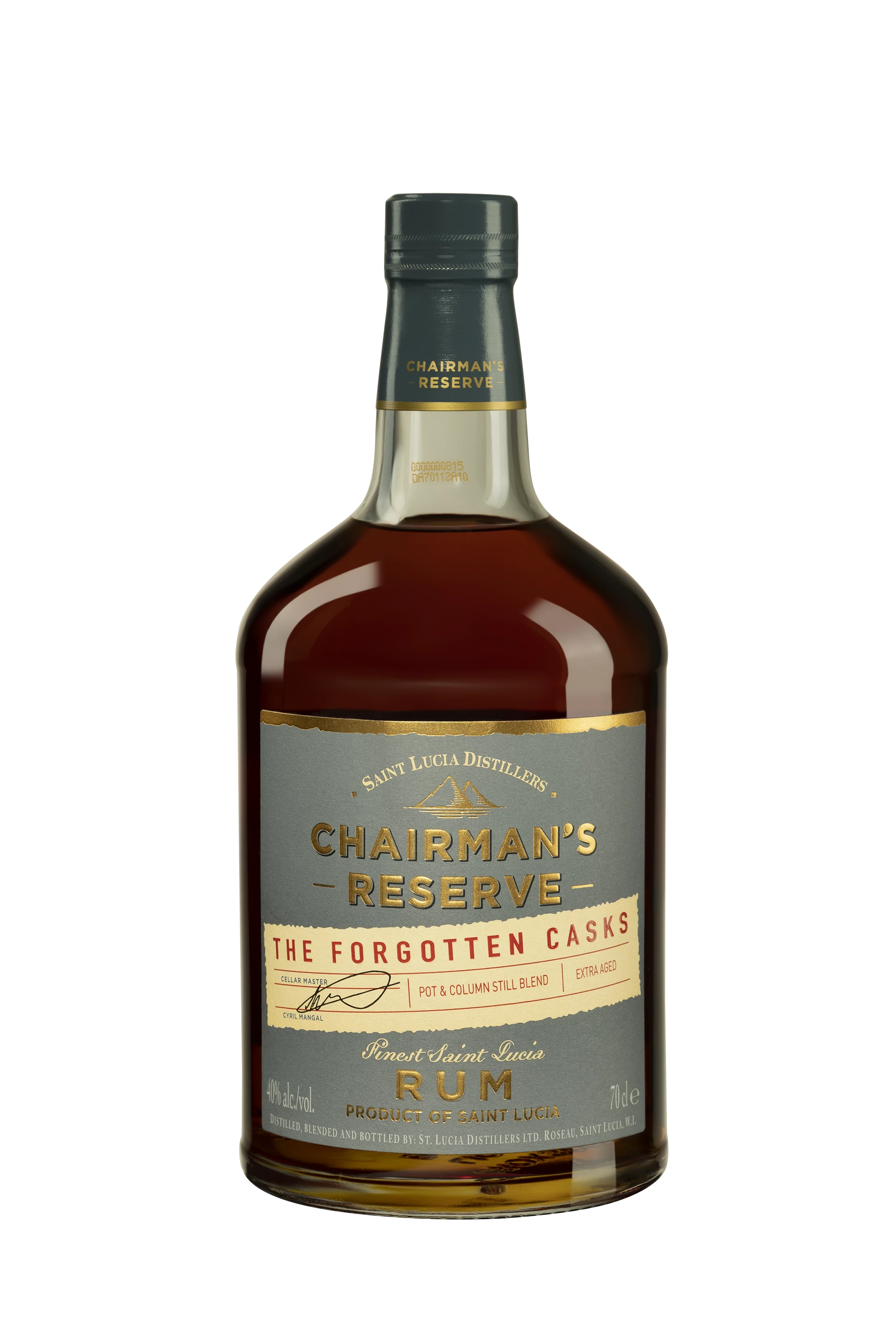 Saint Lucia Distillers - Molasses Saint Lucia Rhum "Chairman's Reserve - The Forgotten Casks" Brun 40° Giftbox, 70cl