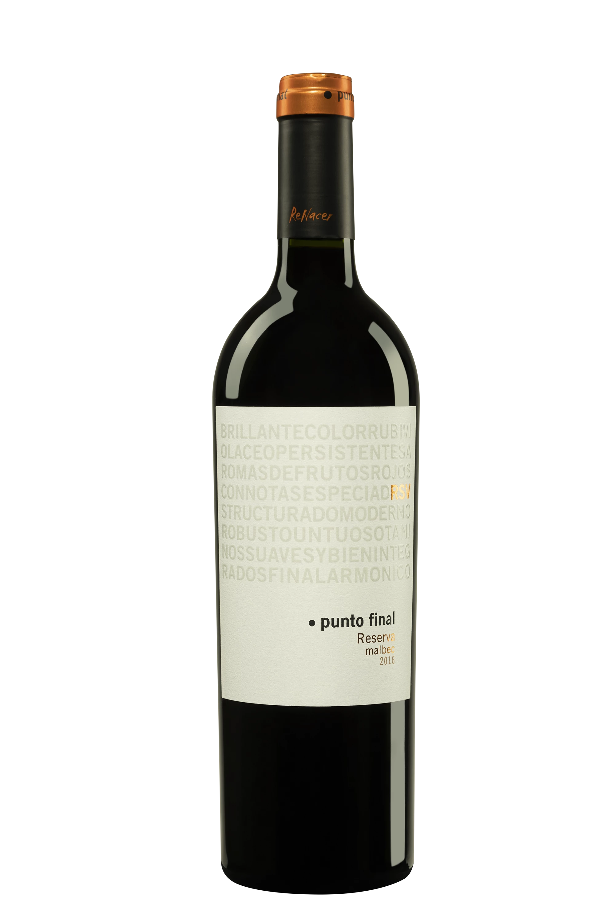 Bodegas Renacer - Mendoza "Punto Final Malbec Reserva" Rouge 2016, 75cl